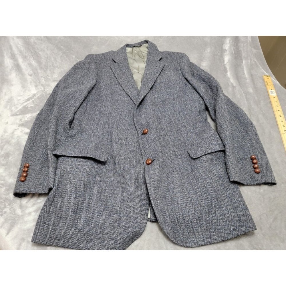 Chaps Ralph Lauren Camel hair, herringbone, Leather Buttons Blazer‎ 46R Vintage
